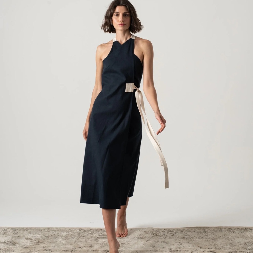 Luxmii Zulu Wrap Dress in Navy